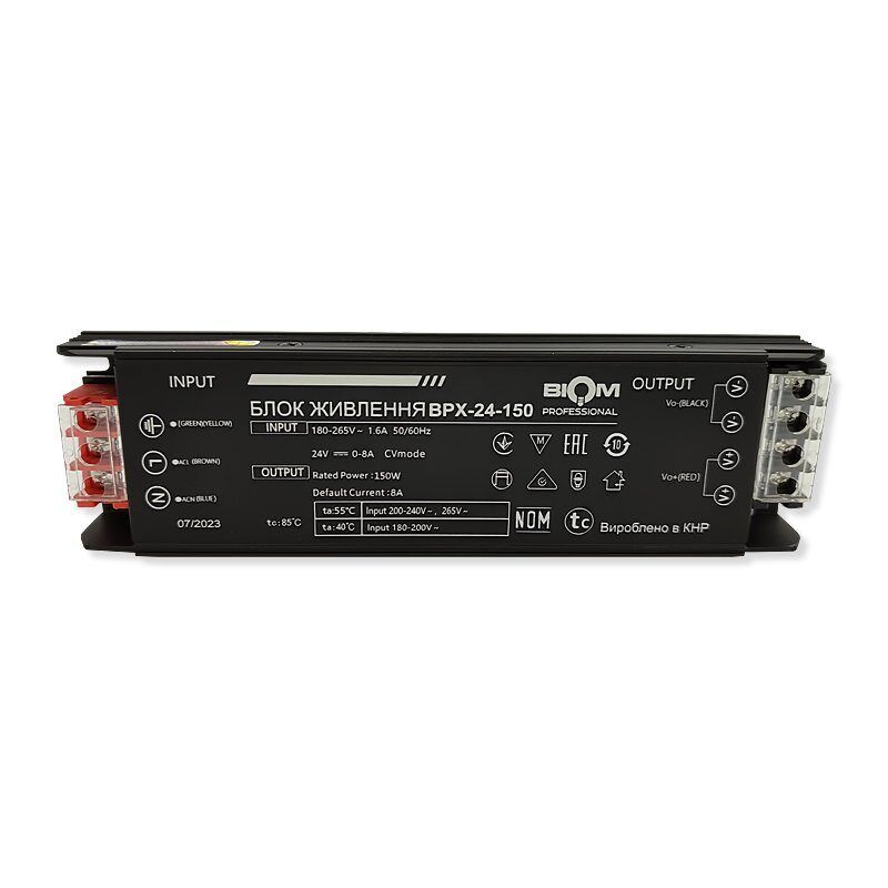Блок питания 24В 150Вт 6А IP20 BPX-24-150 Slim металлический перфорированный корпус