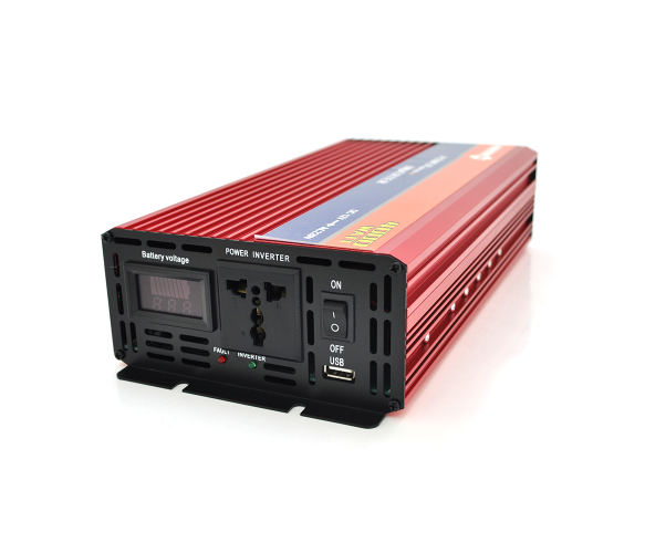 Інвертор напруги NV-4000 (2000Вт)+LCD, 12/220V, Апроксимована синусоїда, 1 універсальна розетка, клем, Box