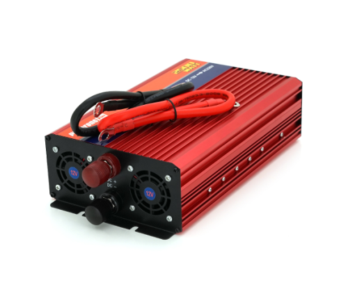 Інвертор напруги NV-2500 (1500Вт)+LCD, 12/220V, Апроксимована синусоїда, 1 універсальна розетка, клем, Box