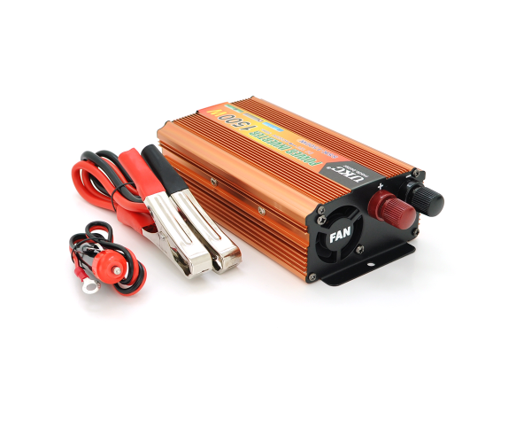 Инвертор напряжения UKC 1500ВА(900Вт), 12/220V, Апроксимованная синусоида, 1 универсальная розетка, клем + крокодилы