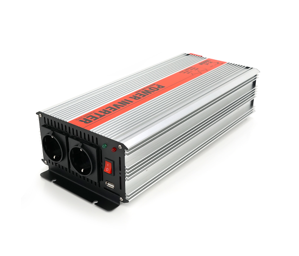 Інвертор напруги RITAR RSX-3000, 12V/220V, 3000W з апроксимованою синусоїдою, 2xShuko, 1xUSB, клемні дроти, BOX, Q4