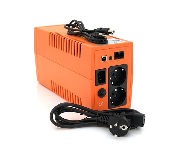 Источник бесперебойного питания (ИБП) MAKELSAN Lion650VA (390W) Standby-L, LED 170-280VAC, AVR 1st, 2xSCHUKO socket, 1x12V7Ah, Plastic Case 101 х 298 х 142 мм