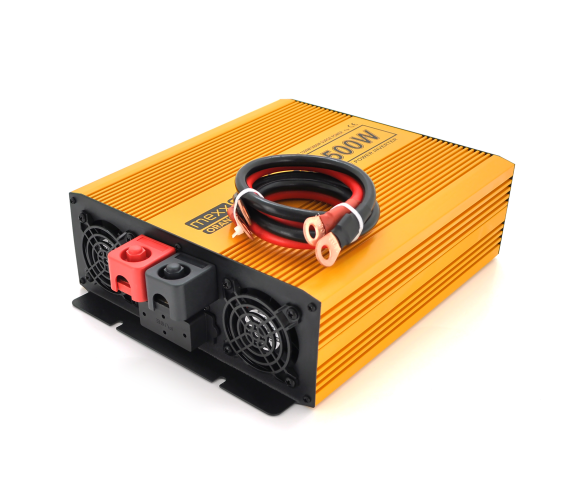 Инвертор напряжения Mexxsun MXSPSW-1500, 12V/220V, 1500W с правильной синусоидой, 2 Shuko, провод с клемами, Q4
