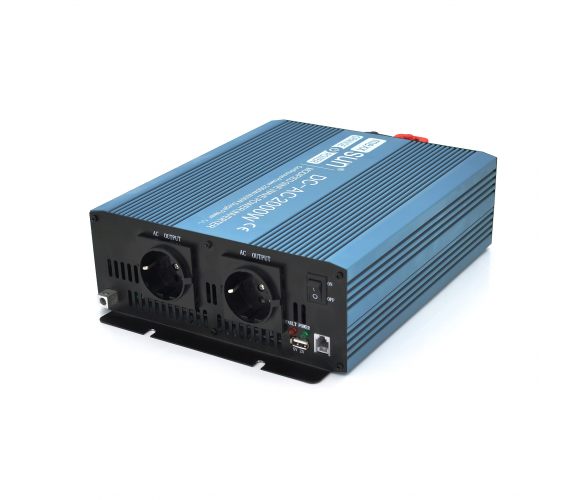 Інвертор напруги Mexxsun MXS-2000, 24V/220V, 2000W з правільною синусоїдою, 2 Shuko, клемні дроти, Q4