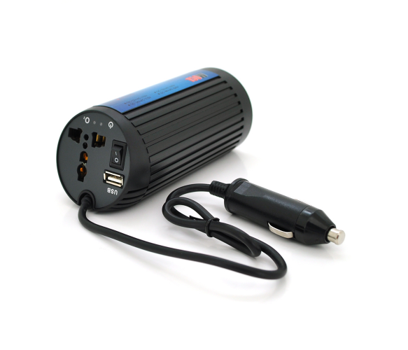 Інвертор напруги POWERMASTER, 12V/220V, 150W з модифікованою синусоїдою, 1 універсальні розетки, клеми