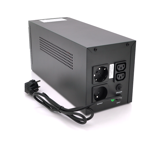 Источник бесперебойного питания (ИБП) Qoltec QLT1200 (720W) Proxima-L, LED, AVR, 3st, 2xSCHUKO socket, 2x12V7Ah, metal Case