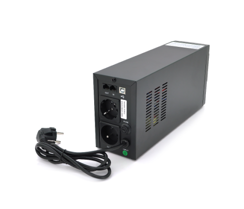 ДБЖ Qoltec QLT650 (360W) LCD, AVR, RJ45, 2st, 2xSCHUKO socket, 1x12V7Ah, plastik Case, Q4
