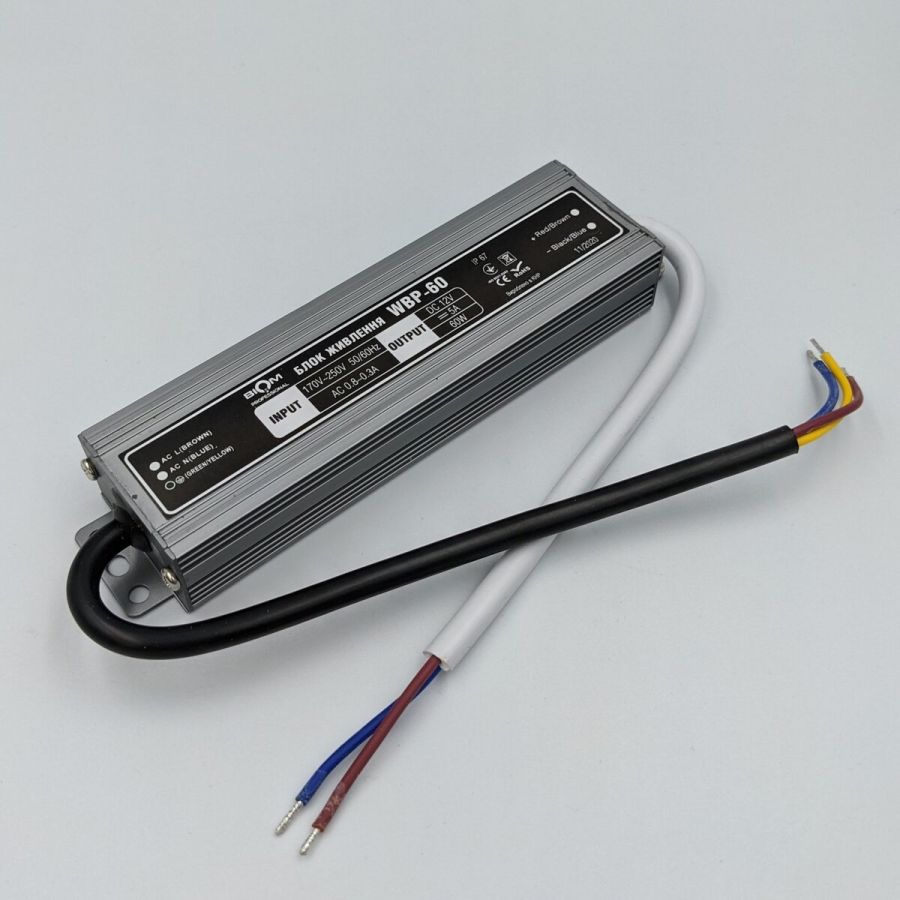 Блок живлення 12В 60Вт 5А IP67 WBP-60-12 Герметичний корпус