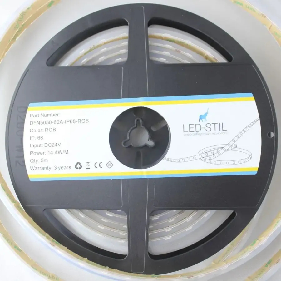 Лед стрічка led-stil 24В DFN5050-60A-IP68-RGB-24V 14,4W RGB CRI 80