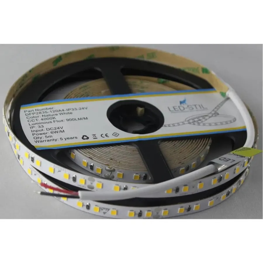 Лед стрічка led-stil DFP2835-120A4-IP33-24V 2835-120V-IP33 6W 900Лм 4000K CRI 85+
