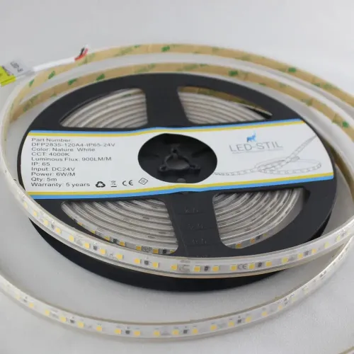 LED лента DFP2835-120A4-IP65-24V 120-2835V-IP65 6W 900Лм 4000K CRI 85+