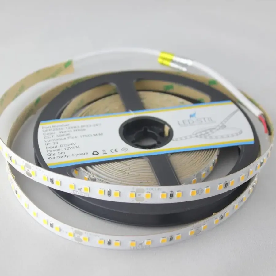 Лед стрічка led-stil DFP2835-128B3-IP33-24V 128-2835-24V-IP33 12Вт 1700Лм 3000K CRI 80+
