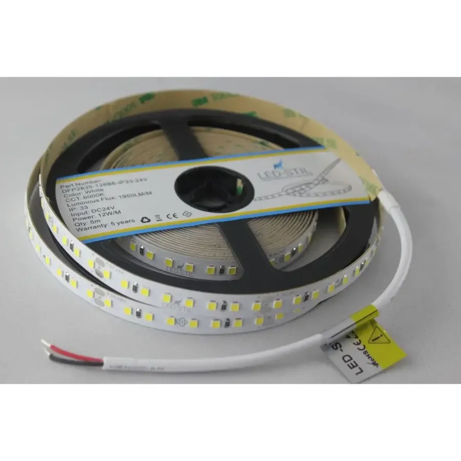 Лед стрічка led-stil DFP2835-128B6-IP33-24V 128-2835-24V-IP33 12Вт 1950Лм 6000K CRI 85+
