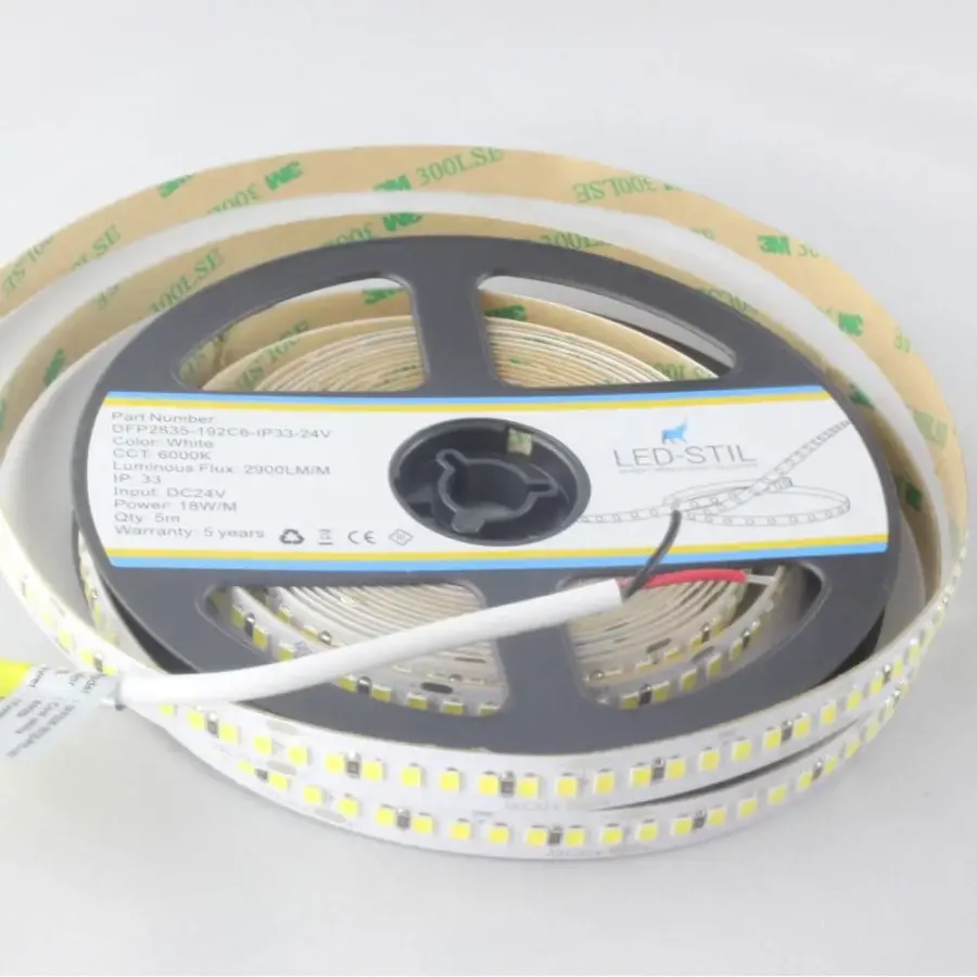 Лед стрічка led-stil DFP2835-192C6-IP33-24V 192-2835-24V-IP33 18W 2900Лм 6000K CRI 85+