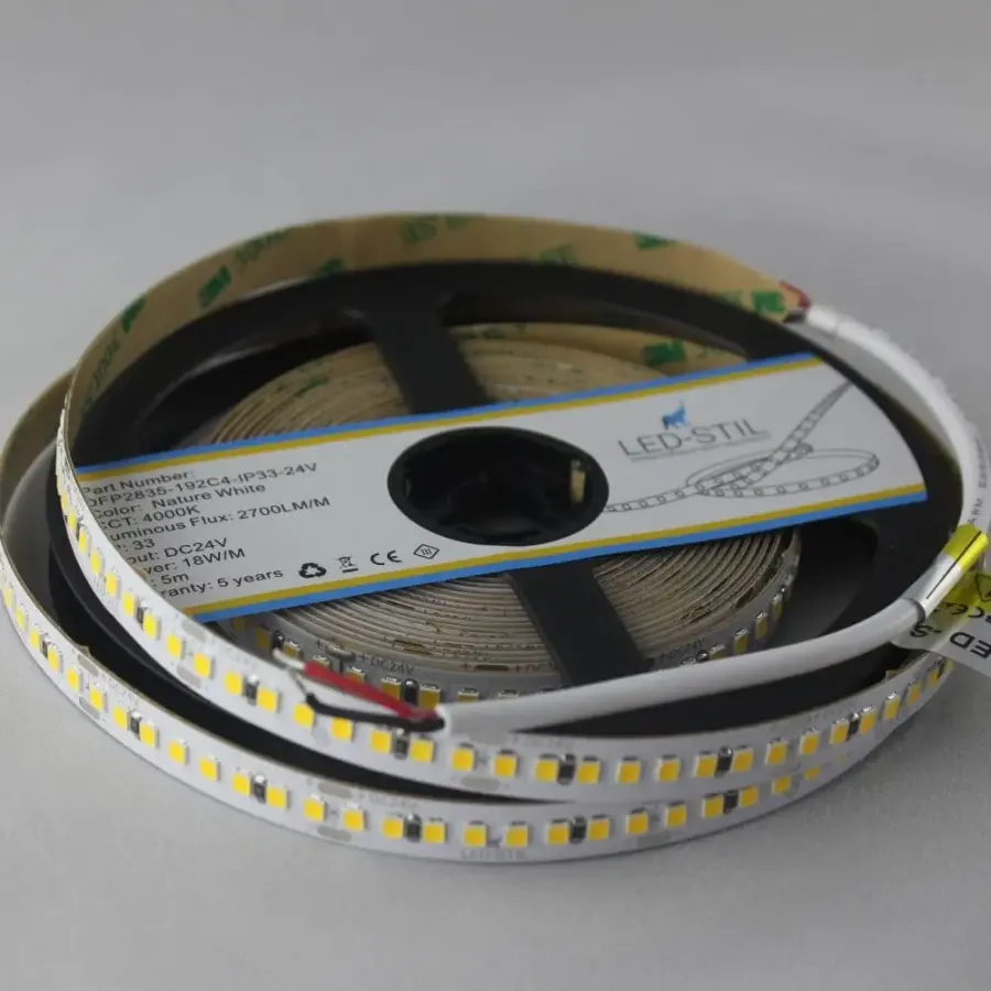 Лед стрічка led-stil DFP2835-192C4-IP33-24V 192-2835-24V-IP33 18W 2700Лм 4000K CRI 85+