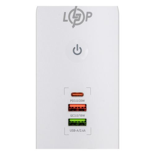 Мережевий фільтр (подовжувач) LP (5x220V-2500W, 1xUSB-38W/PD/QC3.0, 1xType-C 20W, 1xUSB 18W)