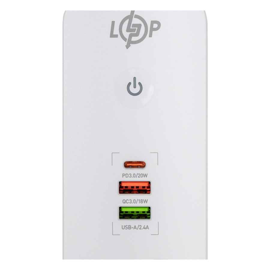 Мережевий фільтр (подовжувач) LP (5x220V-2500W, 1xUSB-38W/PD/QC3.0, 1xType-C 20W, 1xUSB 18W)