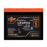 Акумулятор LP LiFePO4 12,8V - 64Ah (820Wh) (BMS 80A/64А) пластик Smart BT
