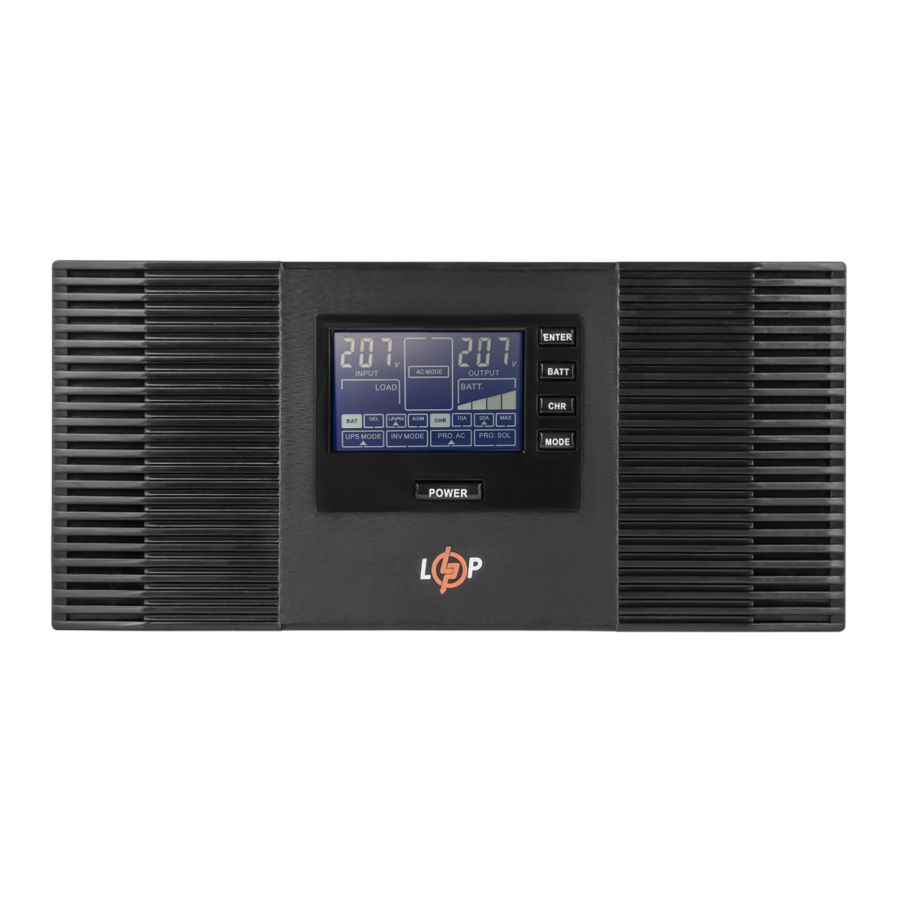 ДБЖ з правильною синусоїдою 12V LPM-PSW-1500VA (1050Вт) під зовнішній АКБ