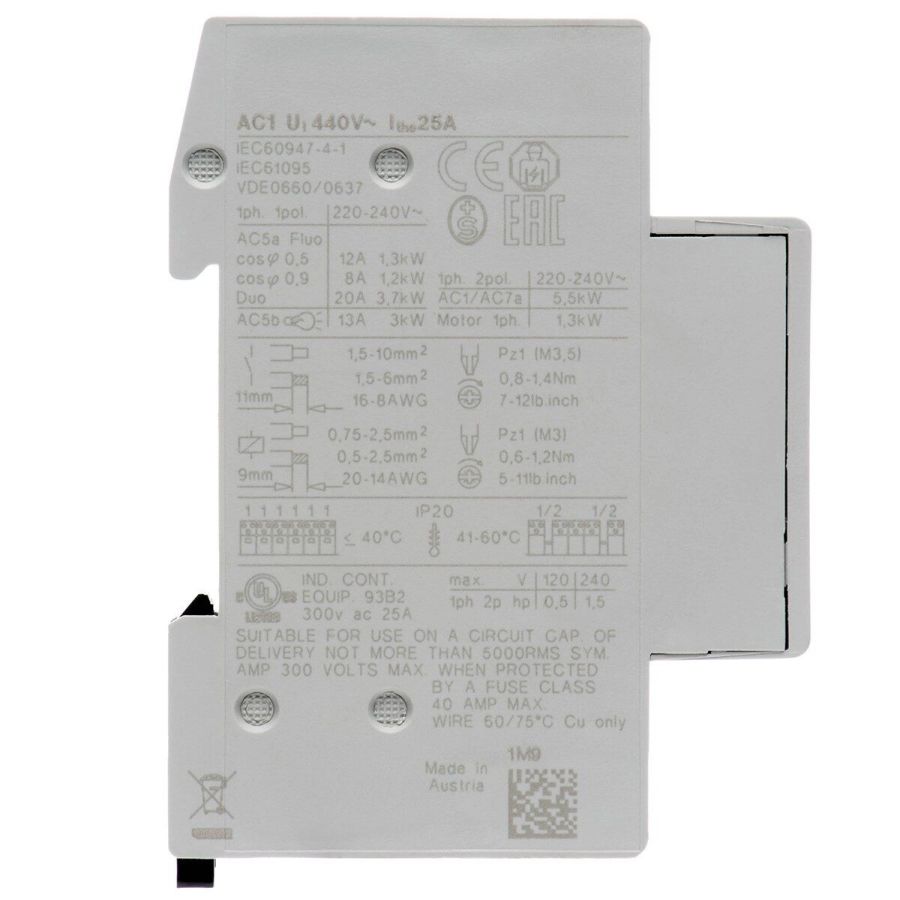 Контактор R25-20 25А 2NO 230В 50Hz (16514)