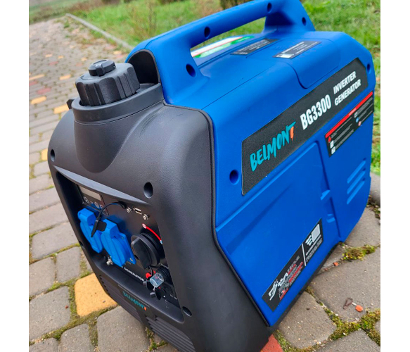 Генератор інверторний БЕНЗИНОВИЙ BELMONT BG3300 (3,3 kW), однофазний, 220V, 50Hz, об'єм бака 4л, ручний запуск