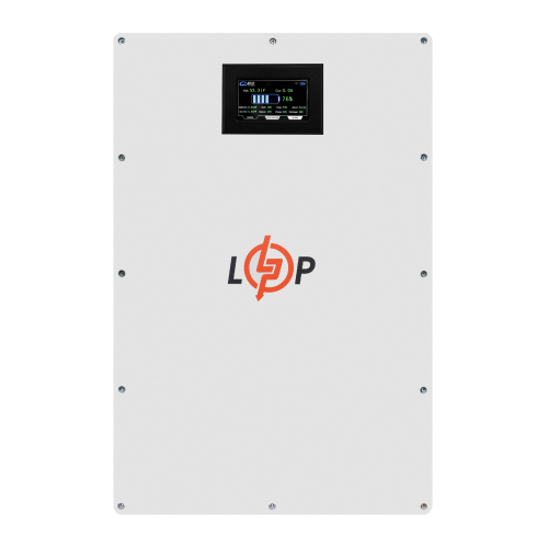 Акумулятор LP LiFePO4 51,2V - 100 Ah (5120Wh) (BMS 100A/50А) метал LCD Smart RS485/CAN JK настінний