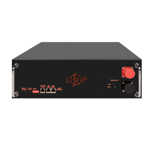 Акумулятор LP LiFePO4 51,2V - 100 Ah (5120Wh) (BMS SP 100A/50А) RM RS485/CAN LCD BL