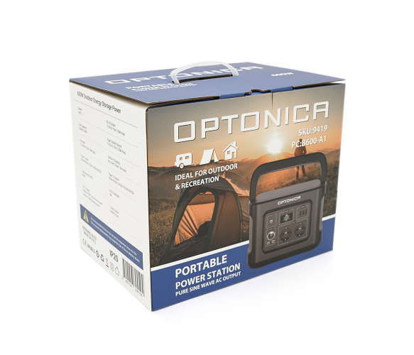 Портативне джерело живлення Optonica PS-9419, 600W, Lithium-ion 22,4V 20Ah 512Wh 237x195x190мм 8,4кг