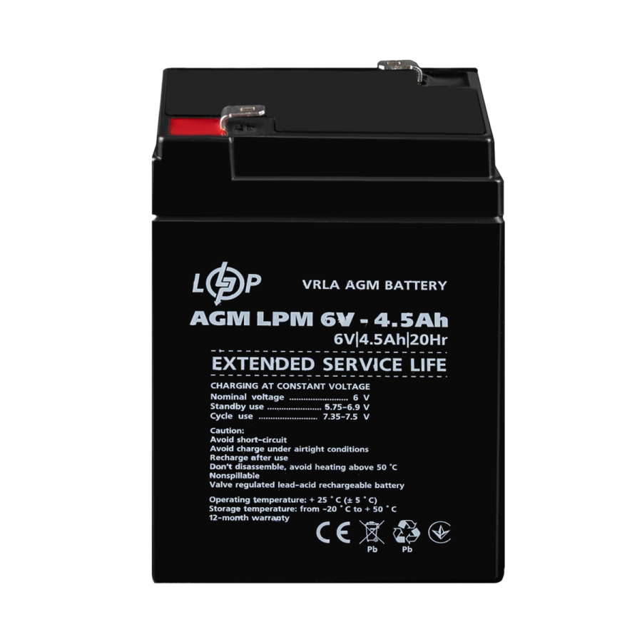 3860 Аккумулятор AGM LPM 6V - 4.5 Ah