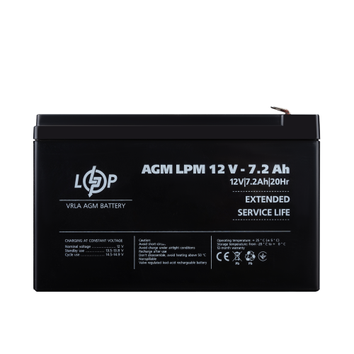 3863 Акумулятор AGM LPM 12V - 7.2 Ah