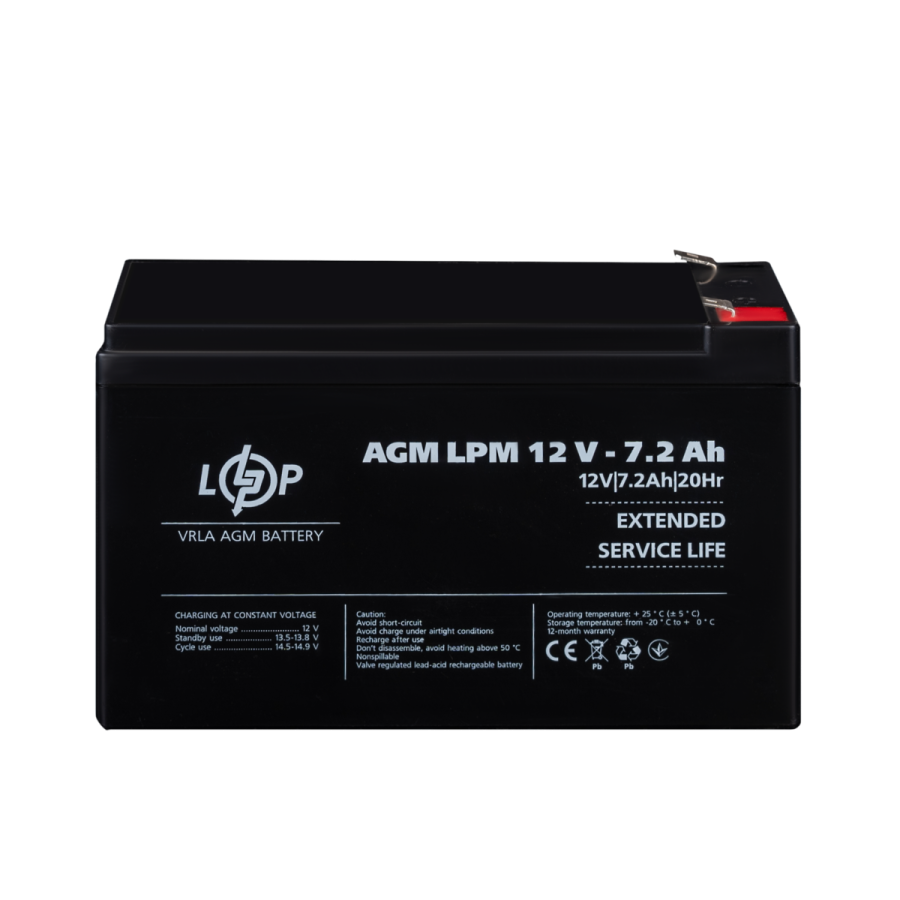3863 Акумулятор AGM LPM 12V - 7.2 Ah