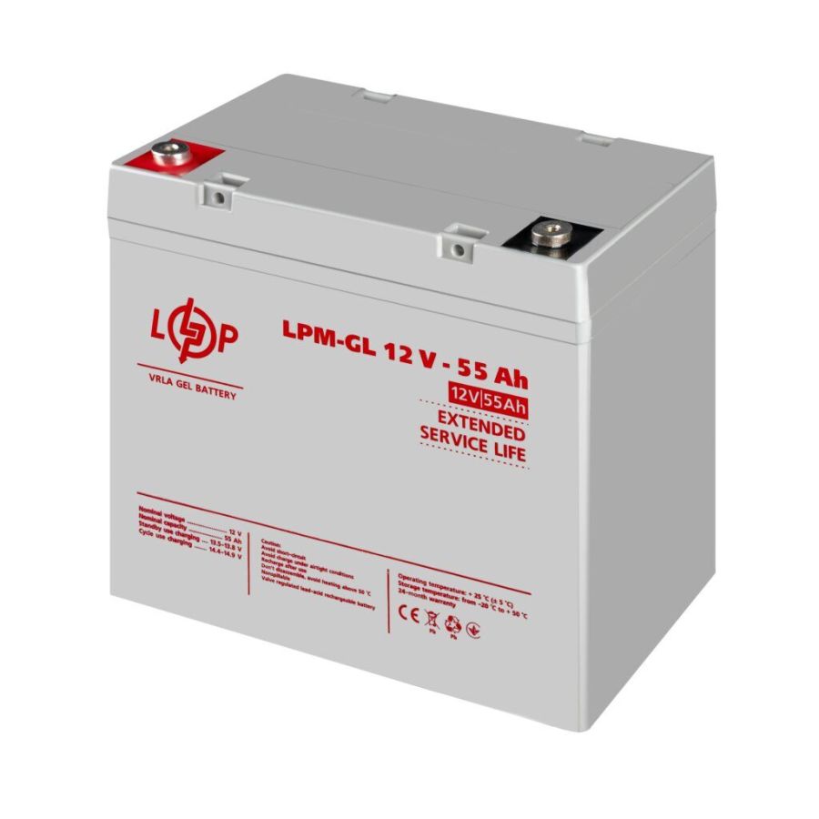 Акумулятор АКБ гелевий LPM-GL 12V - 55 Ah