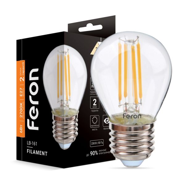 Лед лампа 220В LB-161 6Вт E27 2700K Filament
