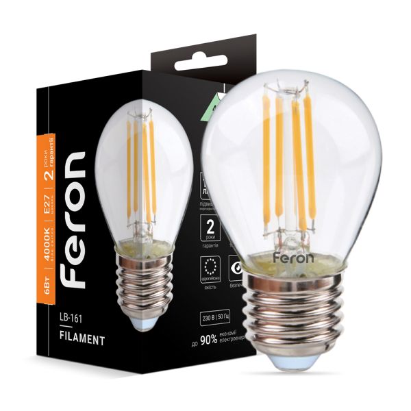Лед лампа 220В LB-161 6Вт E27 4000K Filament