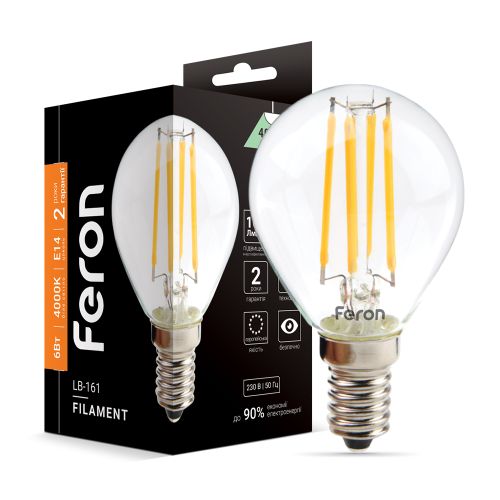 Лед лампа 220В LB-161 6Вт E14 4000K Filament