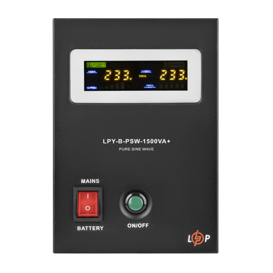 ДБЖ з правильною синусоїдою 24V LPY-B-PSW-1500VA+(1050Вт) 10A/15A