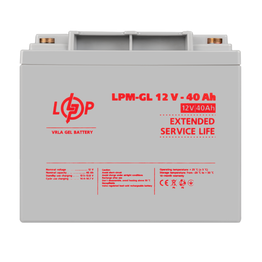 Акумулятор гелевий LPM-GL 12V - 40 Ah