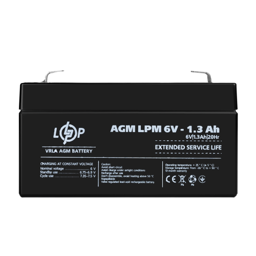 Акумулятор AGM LPM 6V - 1.3 Ah