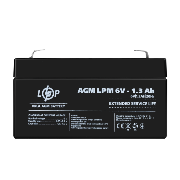 Акумулятор AGM LPM 6V - 1.3 Ah