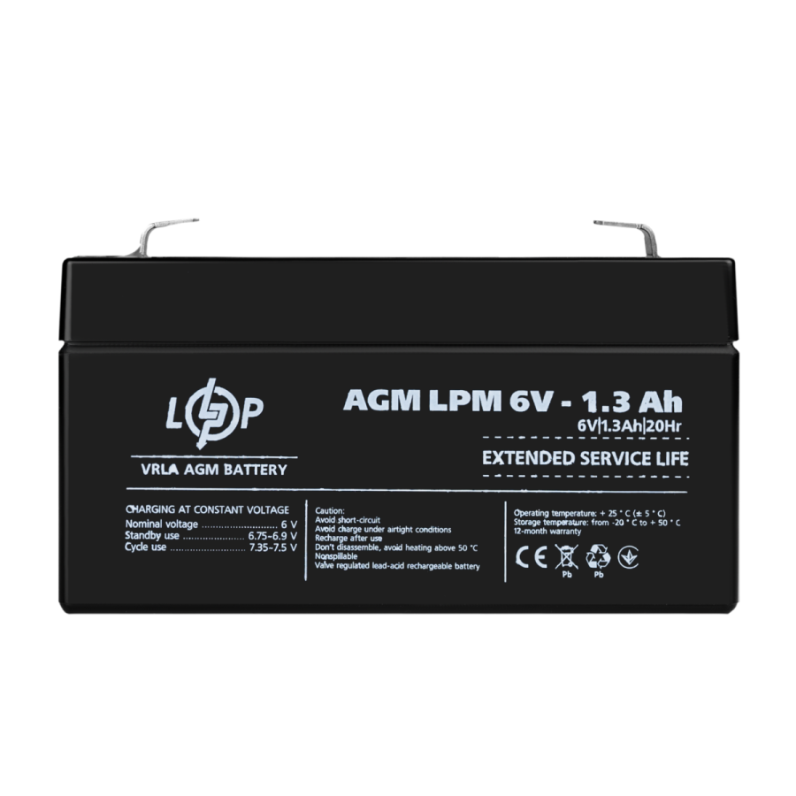 Акумулятор AGM LPM 6V - 1.3 Ah