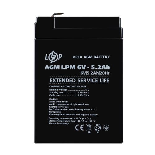 Аккумулятор AGM LPM 6V - 5.2 Ah