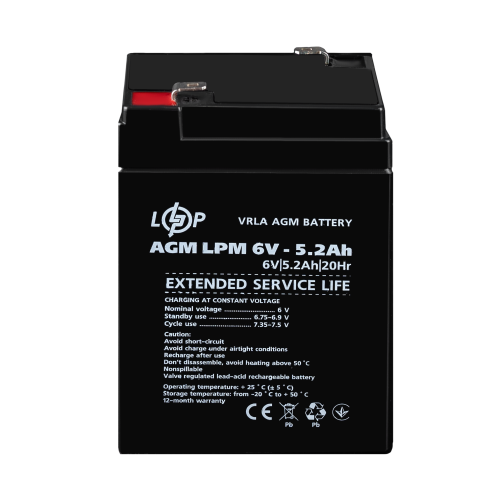 Аккумулятор AGM LPM 6V - 5.2 Ah