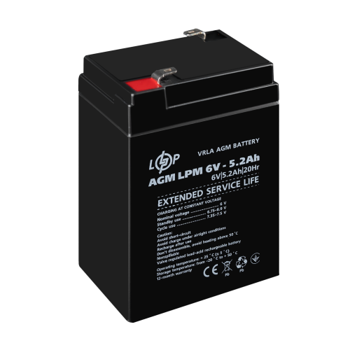 Аккумулятор AGM LPM 6V - 5.2 Ah