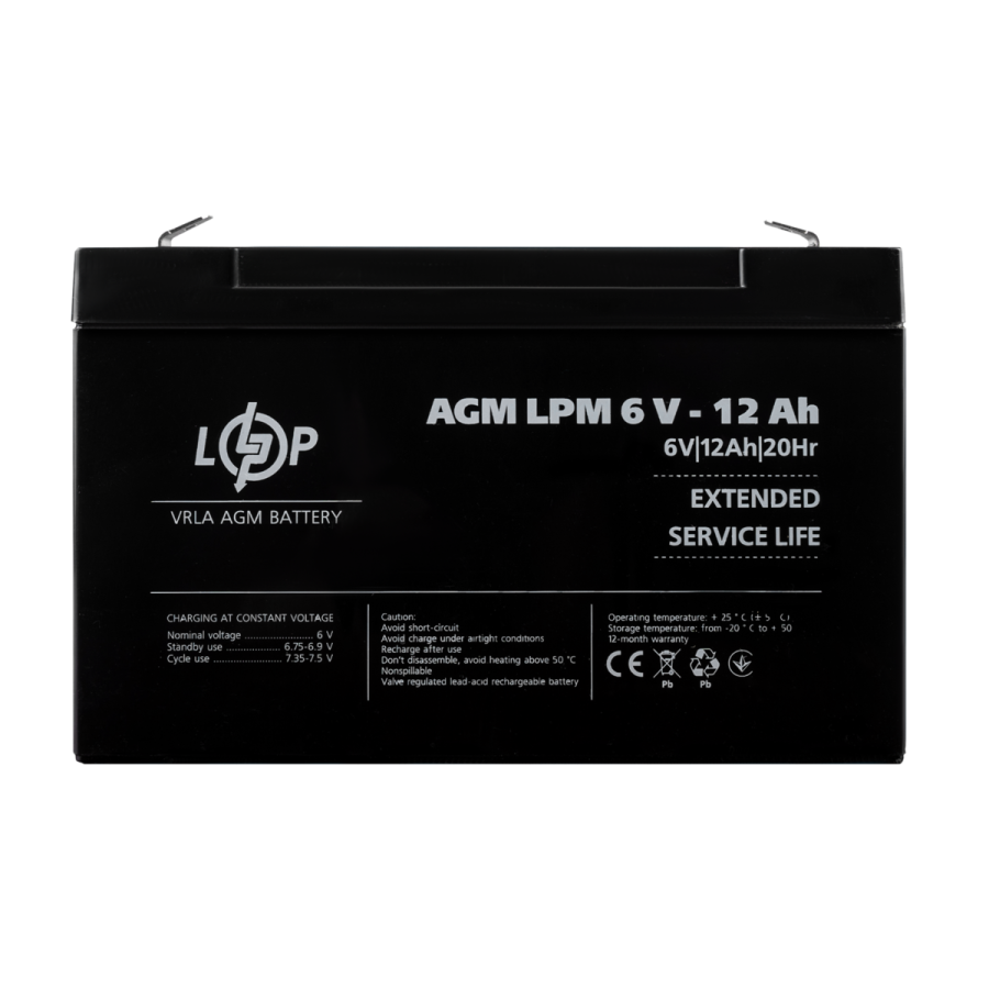 Акумулятор AGM LPM 6V - 12 Ah