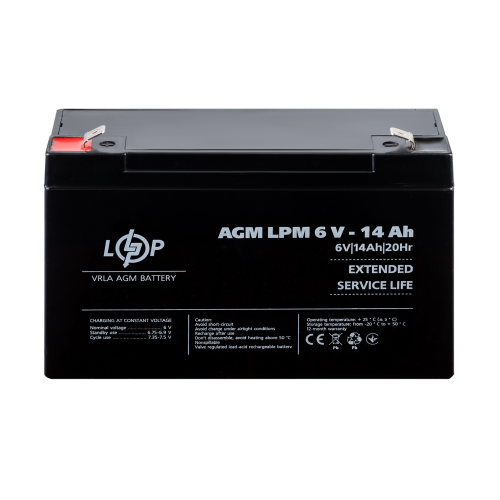 Аккумулятор AGM LPM 6V - 14 Ah