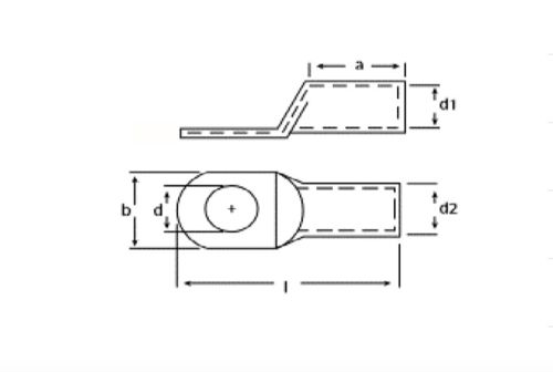 Кабельний наконечник мідний луджений стандарт TBLOC CCL 35mm2 M10