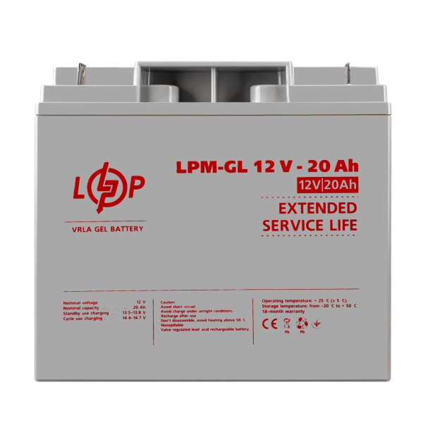 Акумулятор гелевий LPM-GL 12V - 20 Ah