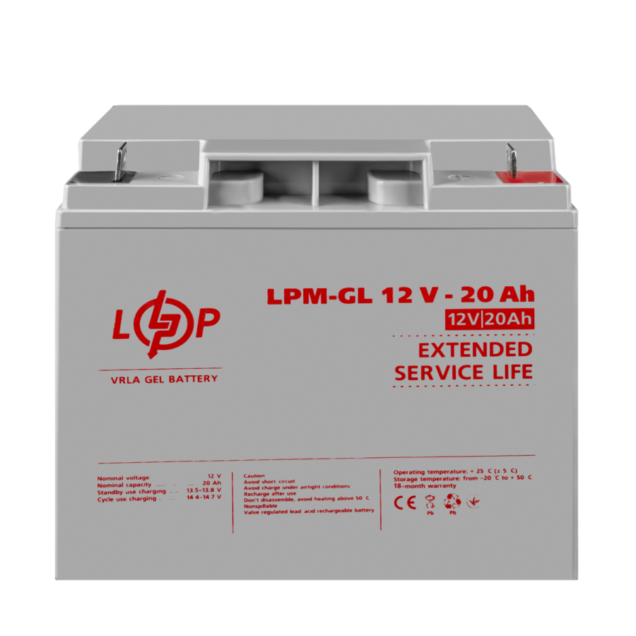Аккумулятор гелевый LPM-GL 12V - 20 Ah
