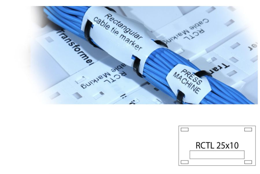 Маркування кабеля або жгута проводів TBLOC RCTL 25x10 Біла