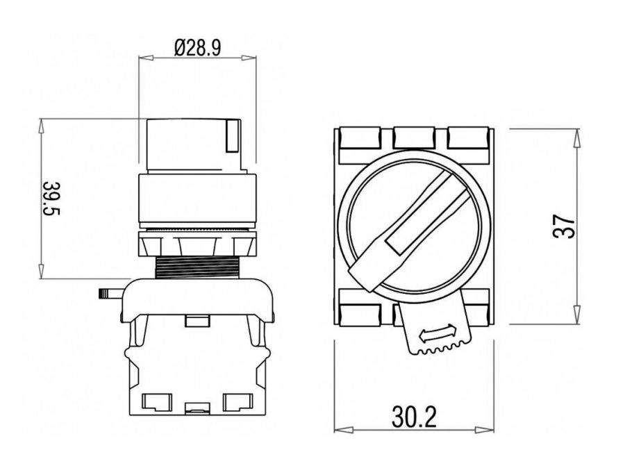 Перемикач трипозиційний з фіксацією TBLOC SSP-2O (2NO 60⁰)